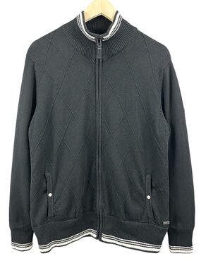 Abacus Golf Varsity Windstopper Lined Wool Cotton Sweater Jacket Size XL